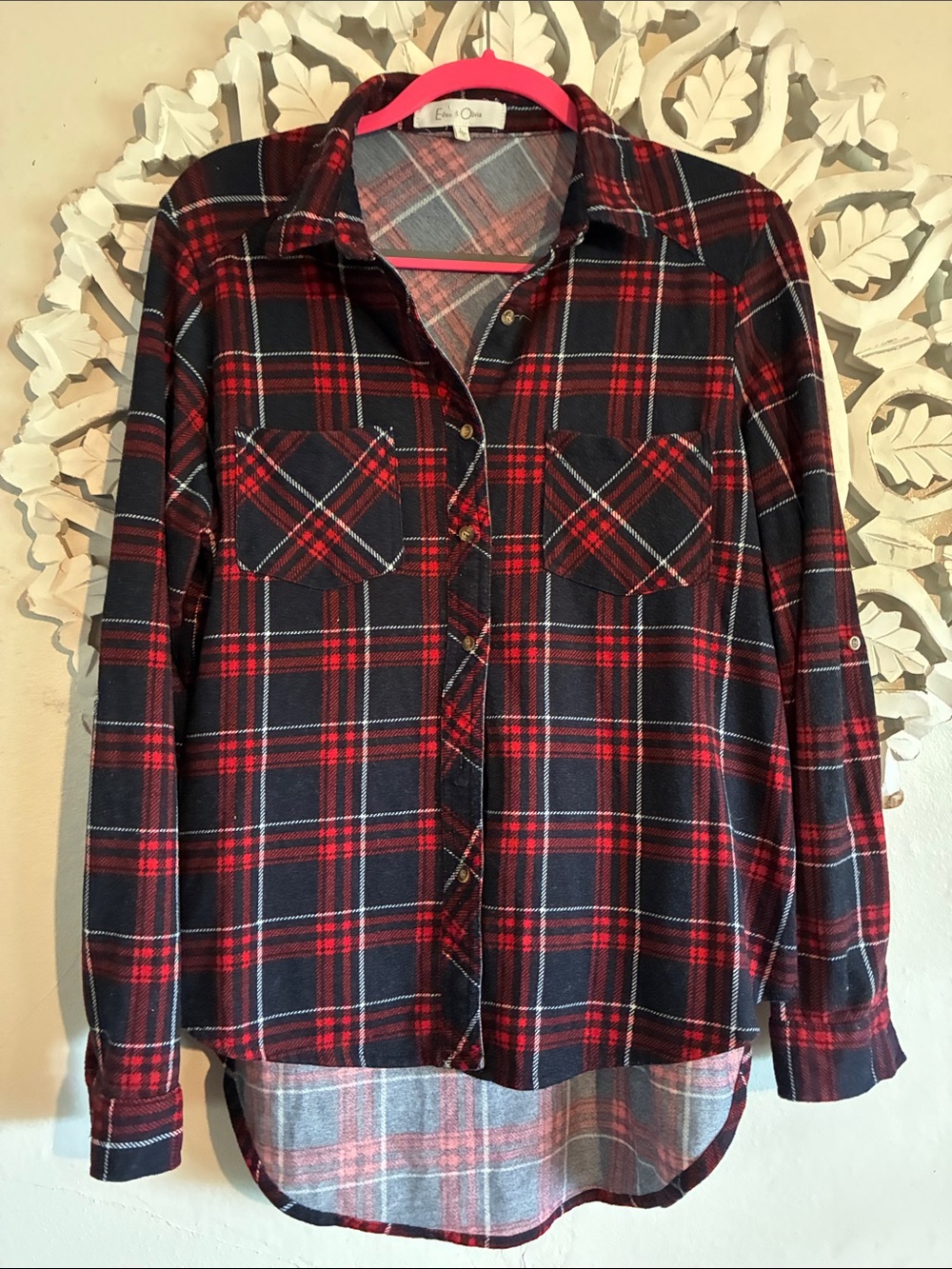 Eden & Olivia Black and Red Plaid Shirt